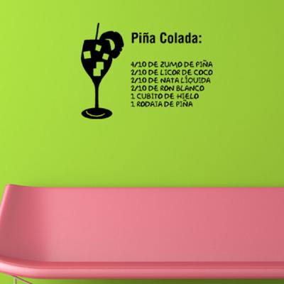 Pick and Stick Sticker Mural déco Pinacolada - 45 x 65 cm, Noir