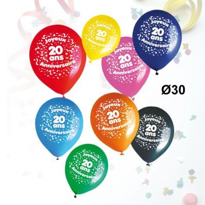 sachet de 8 ballons 18 ans : vente d'article de fête et de décoration  depuis 2010 situé en France.