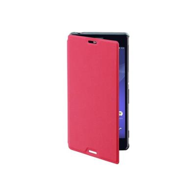 Muvit MFX easy folio - Flip cover voor mobiele telefoon - polycarbonaat, polyurethaan leer - roze - voor Sony XPERIA Z3