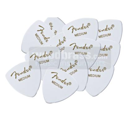 Accessoires guitares FENDER PACK DE 12 MEDIATORS FORME 346 BLANCS MOYEN MEDIUM Médiators