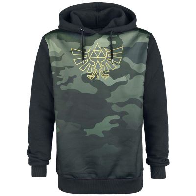 The Legend of Zelda Sweatshirt Blackwoods Camo Men's Hoodie Black-XL