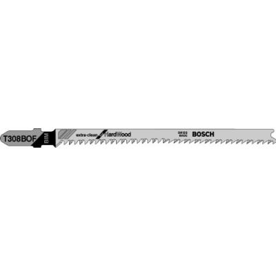 Bosch 2609256A08 Bim - T 308 Bof Lame De Scie Sauteuse pour Coupes Courbes Sans Éclats Epaisseur 5-50 Mm Longueur 117 Mm