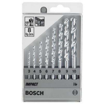 Bosch Impact / 2607018366 Coffret De Forets 8 Pièces Pierre 3/4/5/6/7/8/9/10 Mm