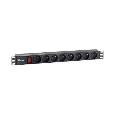 Digital Data Communications Noir Equip Pro - Unité De Distribution Secteur - Ca 220-240 V - 3.5 Kw - Connecteurs De Sortie : 8 - 1U - 19" - Ral 9005