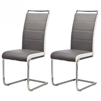 Dylan lot de 2 chaises de salle a manger gris/banc