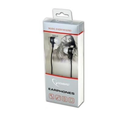 Gembird écouteurs métalliques stéréo avec microphone et contrôle du volume, noir-blanc mhs-ep-001
