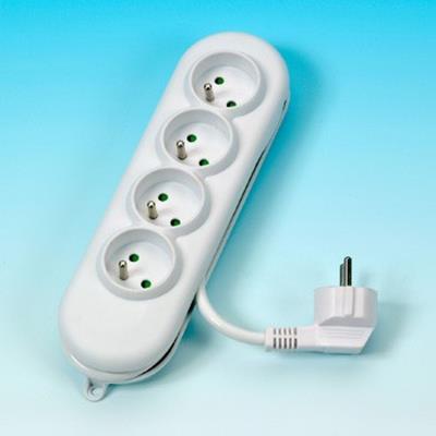 Profile-bloc multiprise, 4 socles, 3m, blanc ,