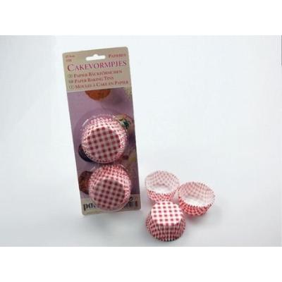 patisse 01735 cupcake en papier sulfurise rayé vichy rouge 5 cm