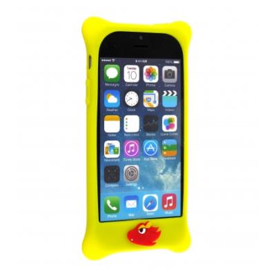 Coque iPhone 5/5S silicone Bubble Bone (Jaune)
