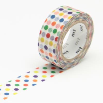 Masking Tape MT KIDS - 15 mm - Pois multicolore - Masking Tape (MT)
