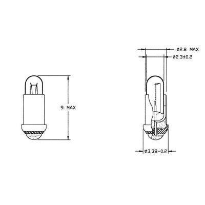 Ampoules ms2,8 14v 50ma laiton (5) 21714500