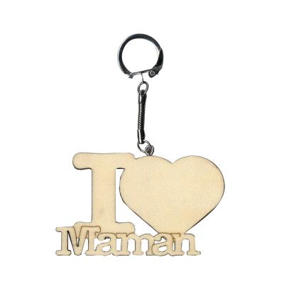 Porte-clés - I love Maman - Objet Bois - Artémio