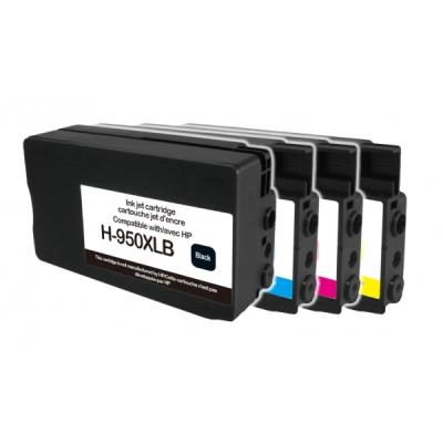 Lama France - zwart, kleur (cyaan, magenta, geel) - gereviseerd - inktcartridge (alternatief voor: HP 951XL, HP 950)