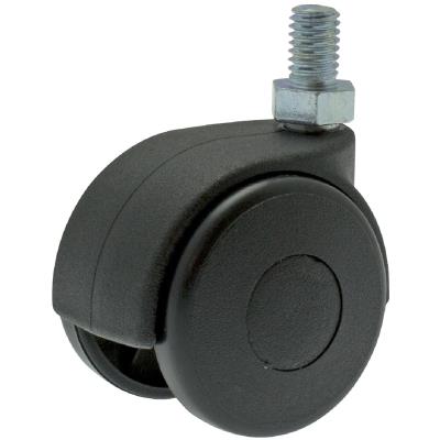 Guitel point M - Roulette Twiny noire à tige filetée pivotante 50 x Ø 40 mm - Portée 25 Kg