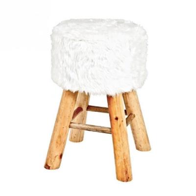 Tabouret rond 45 cm blanc