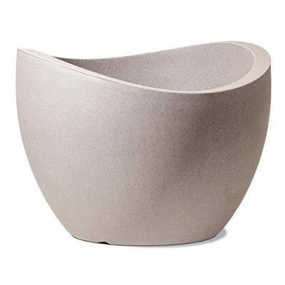 Scheurich 53385 250/50 Wave Globe Pot De Fleurs Plastique Granit Taupe 50 X 50 X 37 Cm