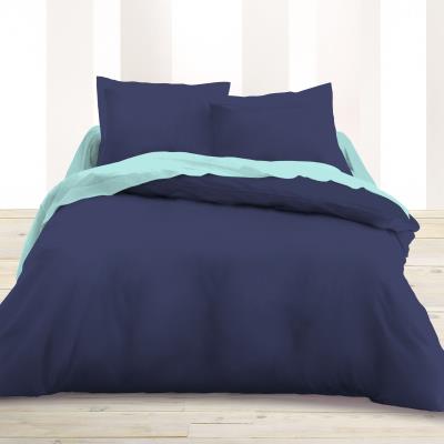 Housse de couette 220 x 240 unie marine 100% Coton / 57 Fils/cm2