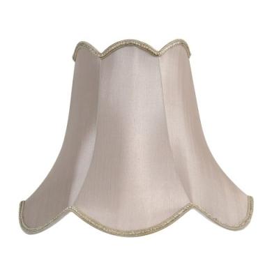 oaks lighting abat-jour festonné imitation soie gris clair 30,5 cm