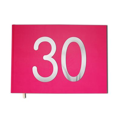 Livre d'or rose - 30 ans - Anniversaire, souvenirs - Paysage - Couverture mate, lettres chromées -100 pages - Qualité premium