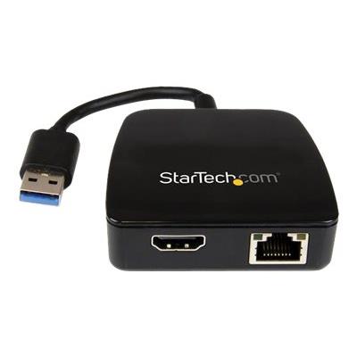 StarTech.com Universeel USB 3.0 laptop mini-docking station met HDMI, GbE - USB 3.0 gigabit Ethernet-adapter NIC met HDMI - dockingstation