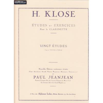Partitions classique LEDUC KLOSE - 20 ETUDES D'APRES KREUTZER ET FIORILLO - CLARINETTE Clarinette