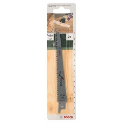 Bosch 2609256701 Jeu De 2 Lames De Scie Sabre Hcs 131 Mm pour Coupes Nettes Dans Le Bois De Construction et Les Panneaux De 6 à