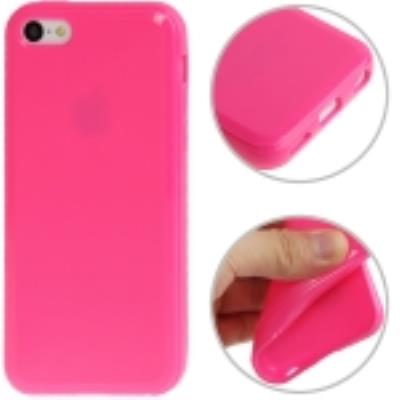 Housse Coque Etui Gel Silicone Tpu  Lisse Rose Pour Apple Iphone 5c