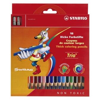 Set de 18 crayons Stabilo Trio avec Taille-crayon - Crayon de couleur -  Achat & prix