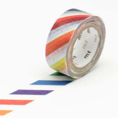 Masking Tape MT KIDS - 15 mm - Rayure multicolore - Masking Tape (MT)