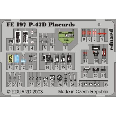 MAQUETTE P47D THUNDERBOLTS PLACARDS/48 EDUARD FE197