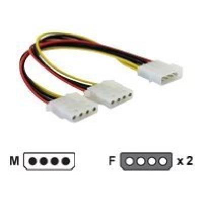Delock - Répartiteur D'alimentation - Alimentation Interne 4 Plots (M) Pour Alimentation Interne 4 Plots (F) - 11 Cm