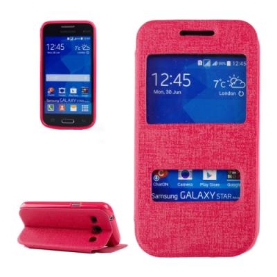 Galaxy Star 2 Plus / G350E Coque housse Cuir PU Magenta Horizontal