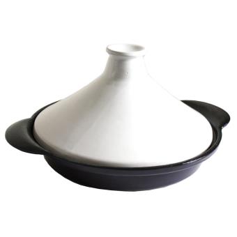 Tajine en fonte et cÃramique cm noir et blanc Casserolerie Achat prix fnac