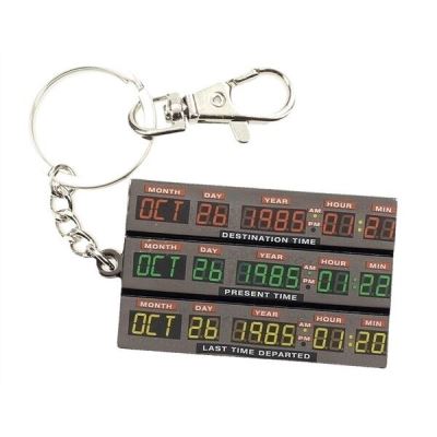 Porte-clef métal - Retour Vers Le Futur - Panneau Dates