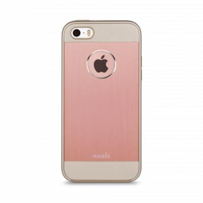 moshi iGlaze Armour - Achterzijde behuizing voor mobiele telefoon - gouden roos - voor Apple iPhone 5, 5s, SE