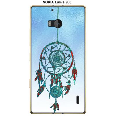 Coque Nokia Lumia 930 design Capteur de rêves fond bleu métallisé
