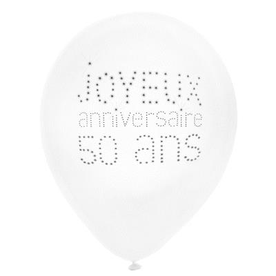8 Ballons 50 ans Anniversaire chic
