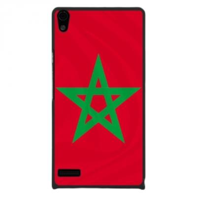 Coque rigide pour Huawei Ascend P6 avec impression Motifs drapeau du Maroc