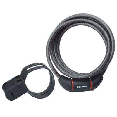 Master lock 8130eurdpro cble senroulant cl tube noir 1.80 m niveau de securite 6 10