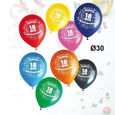 Sachet de 8 Ballons Âge Anniversaire - Ballons Anniversaire 30 ans - Ballons Anniversaire 30 ans