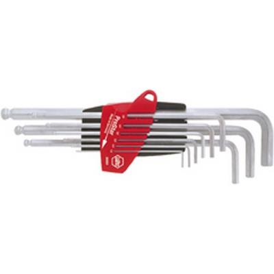 Wiha 07185 6 pans intérieurs Jeu de clés mâles coudées 1.5 mm, 2 mm, 2.5 mm, 3 mm, 4 mm, 5 mm, 6 mm, 8 mm, 10 mm 9