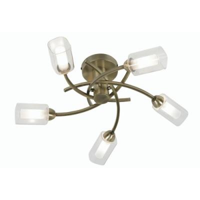 Oaks Lighting 5 Light Ofira Ceiling Fitting, Antique Brass