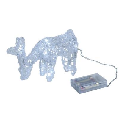 star 583-16 renne baissé avec 16 led à piles transparent 12 x 18 cm