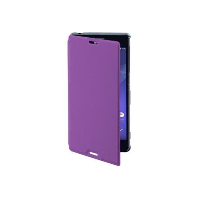 Muvit MFX easy folio - Flip cover voor mobiele telefoon - polycarbonaat, polyurethaan leer - paars - voor Sony XPERIA Z3