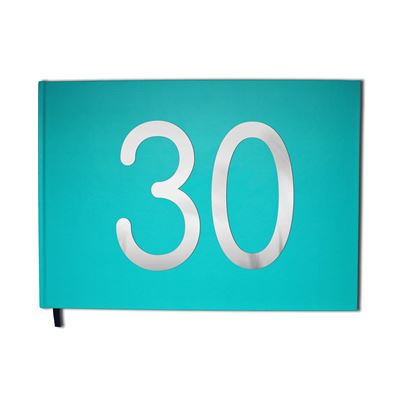 Livre d'or bleu - 30 ans - Anniversaire, souvenirs - Paysage - Couverture mate, lettres chromées -100 pages - Qualité premium