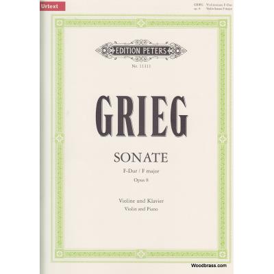 Partitions classique EDITION PETERS GRIEG EDVARD - SONATA NO.1 IN F OP.8 - VIOLIN AND PIANO Violon