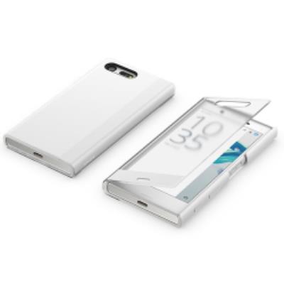 Sony Style Cover Touch SCTF20 - Protection à rabat pour téléphone portable - polycarbonate, caoutchouc silicone, polyuréthanne thermoplastique (TPU) - blanc - pour XPERIA X Compact