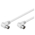 Câble d'antenne coudé M/F 75 ohm couleur Blanc 10 m