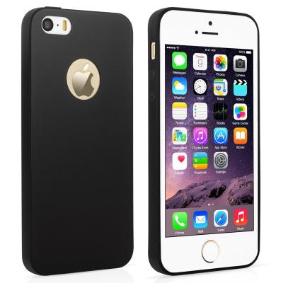 Coque Silicone Couleurs IPHONE 5/5S APPLE Mat Ultra Mince Protection Gel Souple Housse Etui (NOIR)