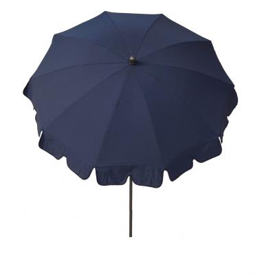 Parasol rond centré coloris aqua - Dim : H 230 x D 200/10 baleines - PEGANE -